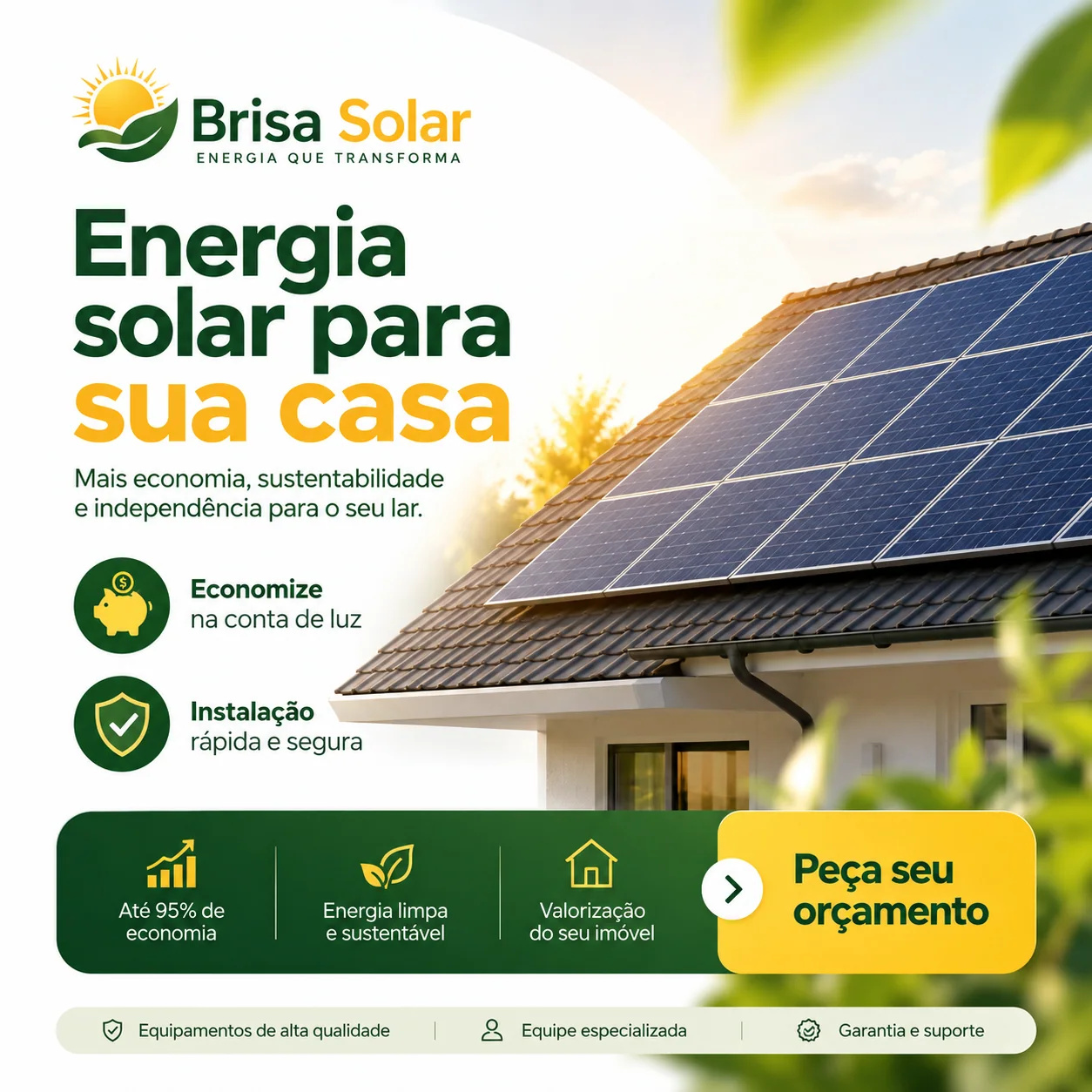 Composição visual da marca Brisa Solar